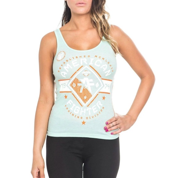 American Fighter Massachusetts Mint Tank Top - Picture 1 of 12